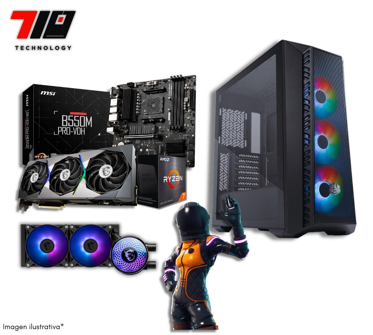 Pc Gamer Ryzen 7 5700x + Rtx 3080 10gb + 32b Ram | 710