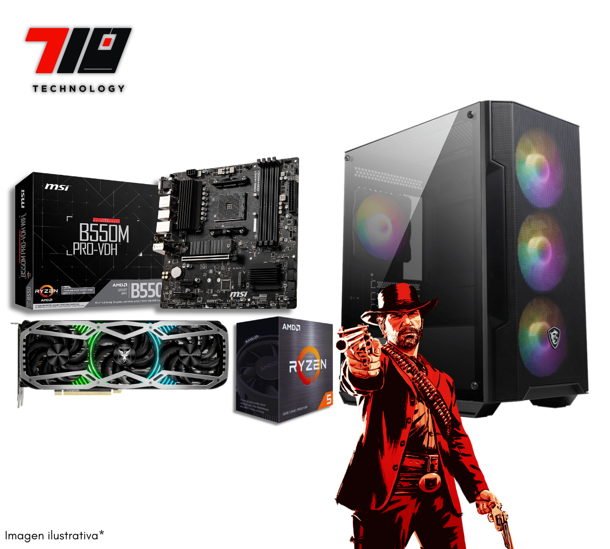 Pc Gamer Ryzen 7 5700 + Rx 6700 Xt 12gb + 16gb Ram