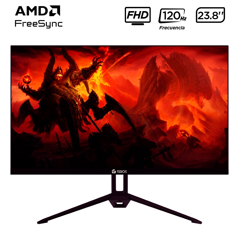 Monitor Teros Gaming 23.8” Plano 120hz 1ms Ips Fhd