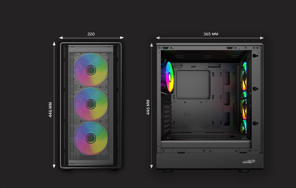 Gabinete Sentey M40 Black X4 Fans