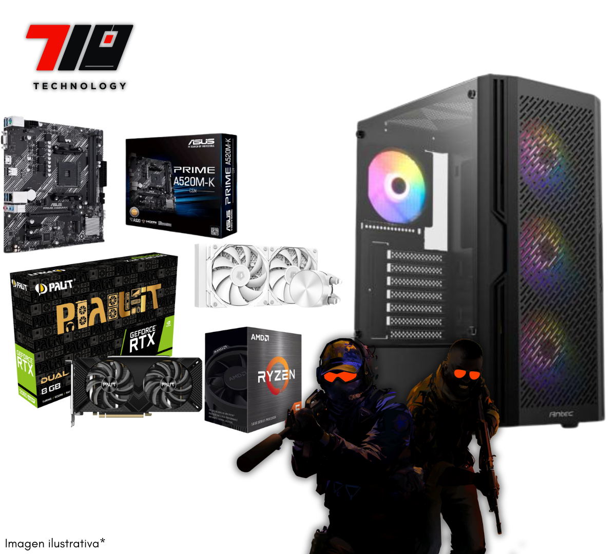 Pc Gamer Ryzen 5 5500 + 2060 Super 8gb + 16gb De Ram