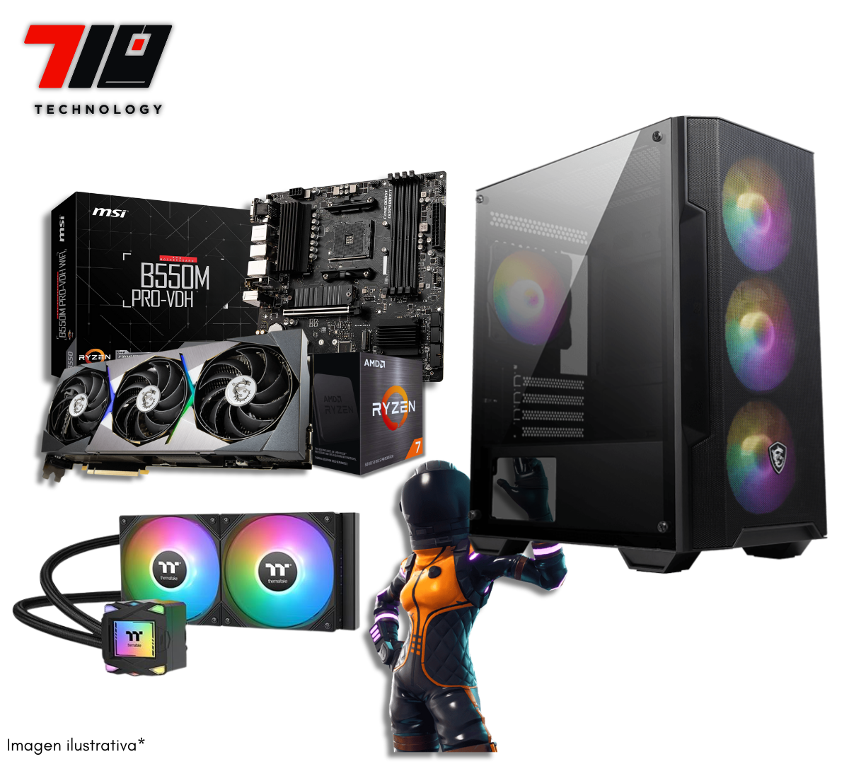 Pc Gamer Ryzen 7 5700x + Rtx 3080 10gb + 32gb Ram | 710 Technology