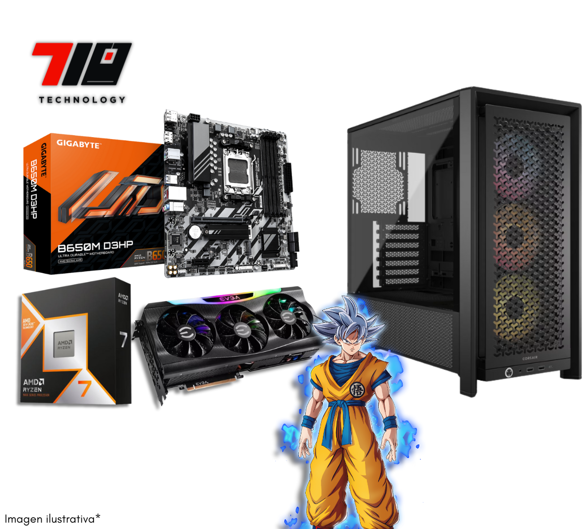 Pc Gamer Am5 Ryzen 7 9800x3d + Rtx 3090 24gb + 32gb Ram