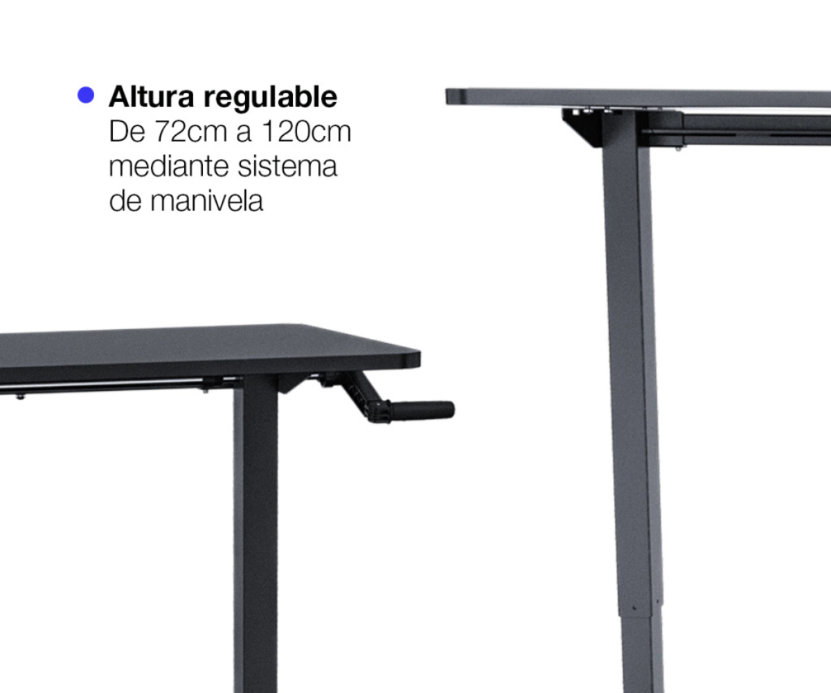 Escritorio Sit-stand Manual - Regulable En Altura Con Manivela