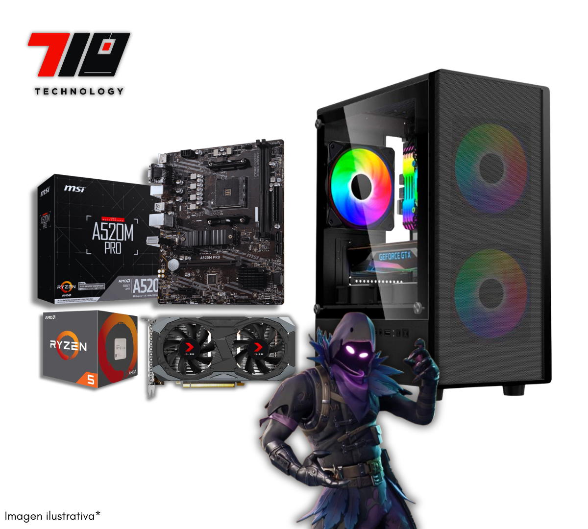 Pc Gamer Ryzen 5 1600 + Rtx 1660 Super 6gb + 16gb Memoria Ram