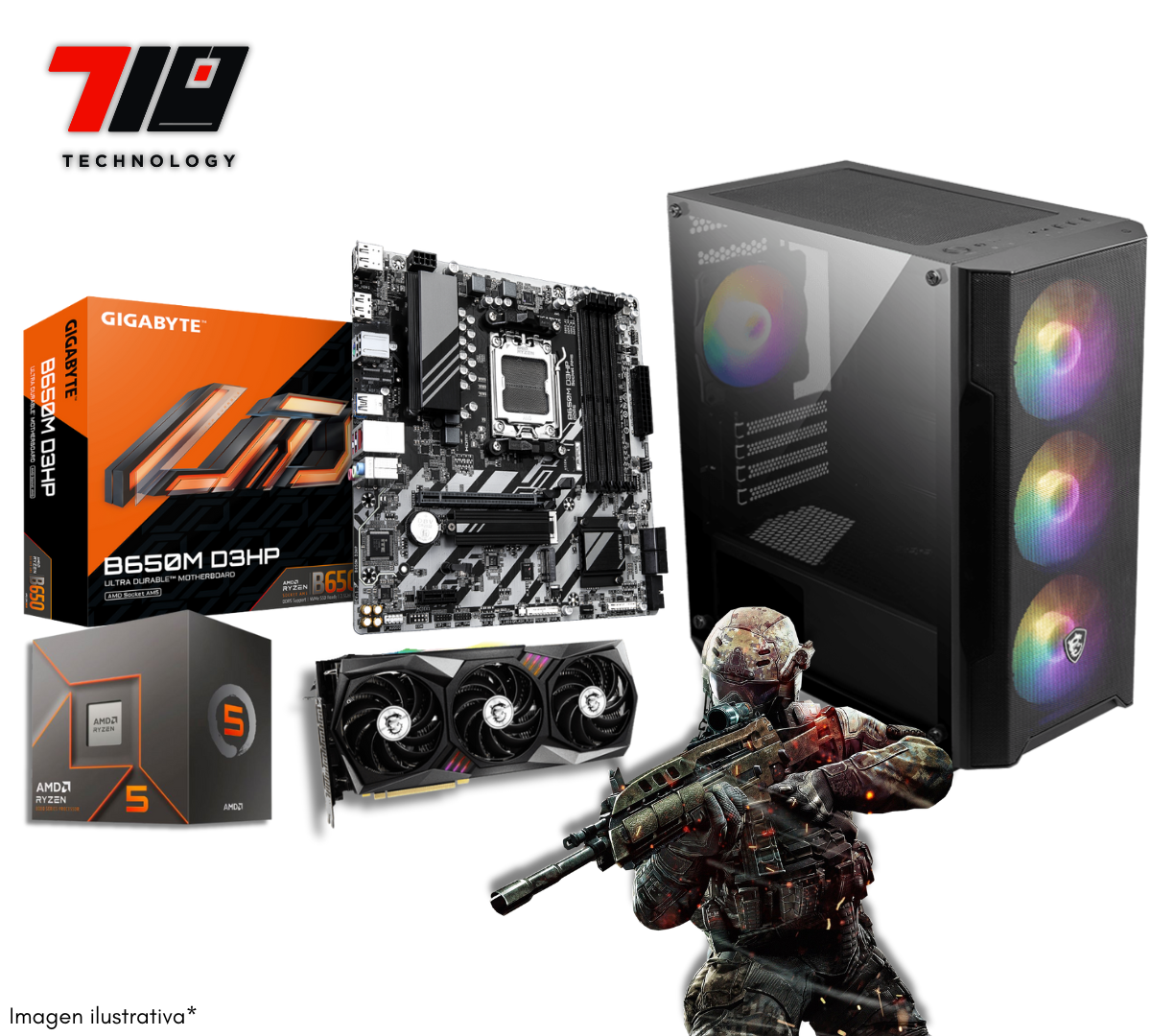 Pc Gamer Am5 Ryzen 5 8400f + Rtx 3070 8g + 32gb Ram