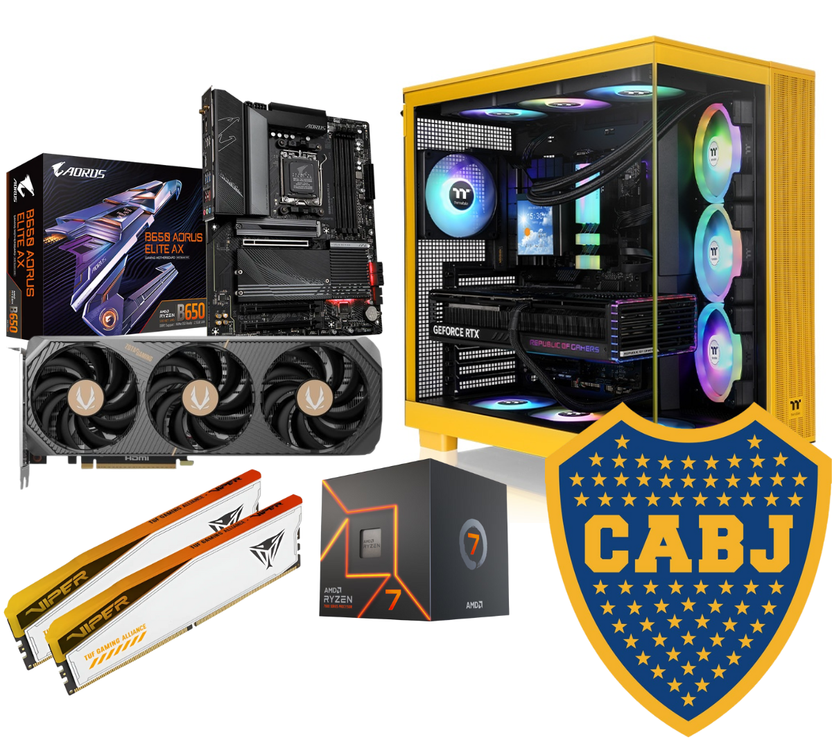 Pc Boca Junior Ryzen 7 7700 + Rtx 5070 12g + 32gb Ram