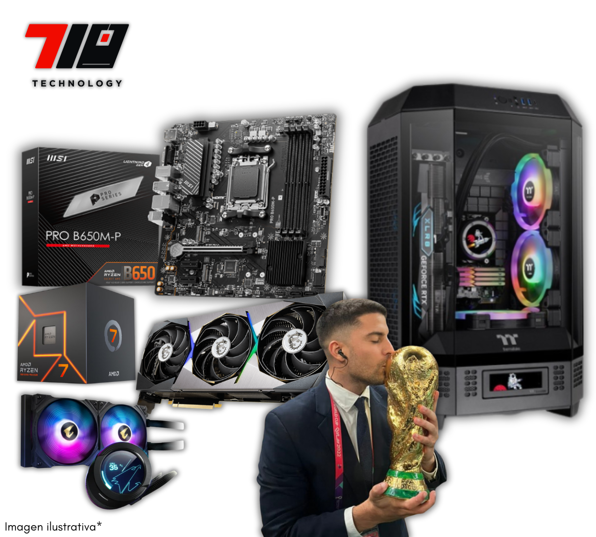 Pc Gaston Edul Ryzen 7 7700 + Rtx 3080 10gb + 32gb Ram