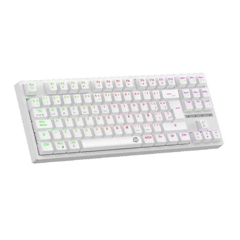 Teclado Mecanico Solarmax Gamer Tkl Switch Red Rgb White