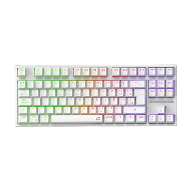 Teclado Mecanico Solarmax Gamer Tkl Switch Red Rgb White