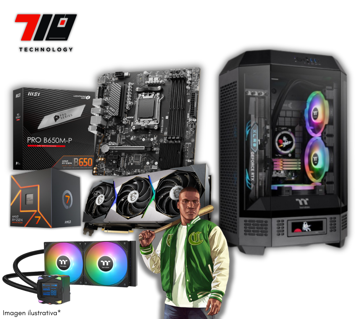 Pc Gamer Ryzen 7 7700 + Rtx 3080 10gb + 32gb Ram