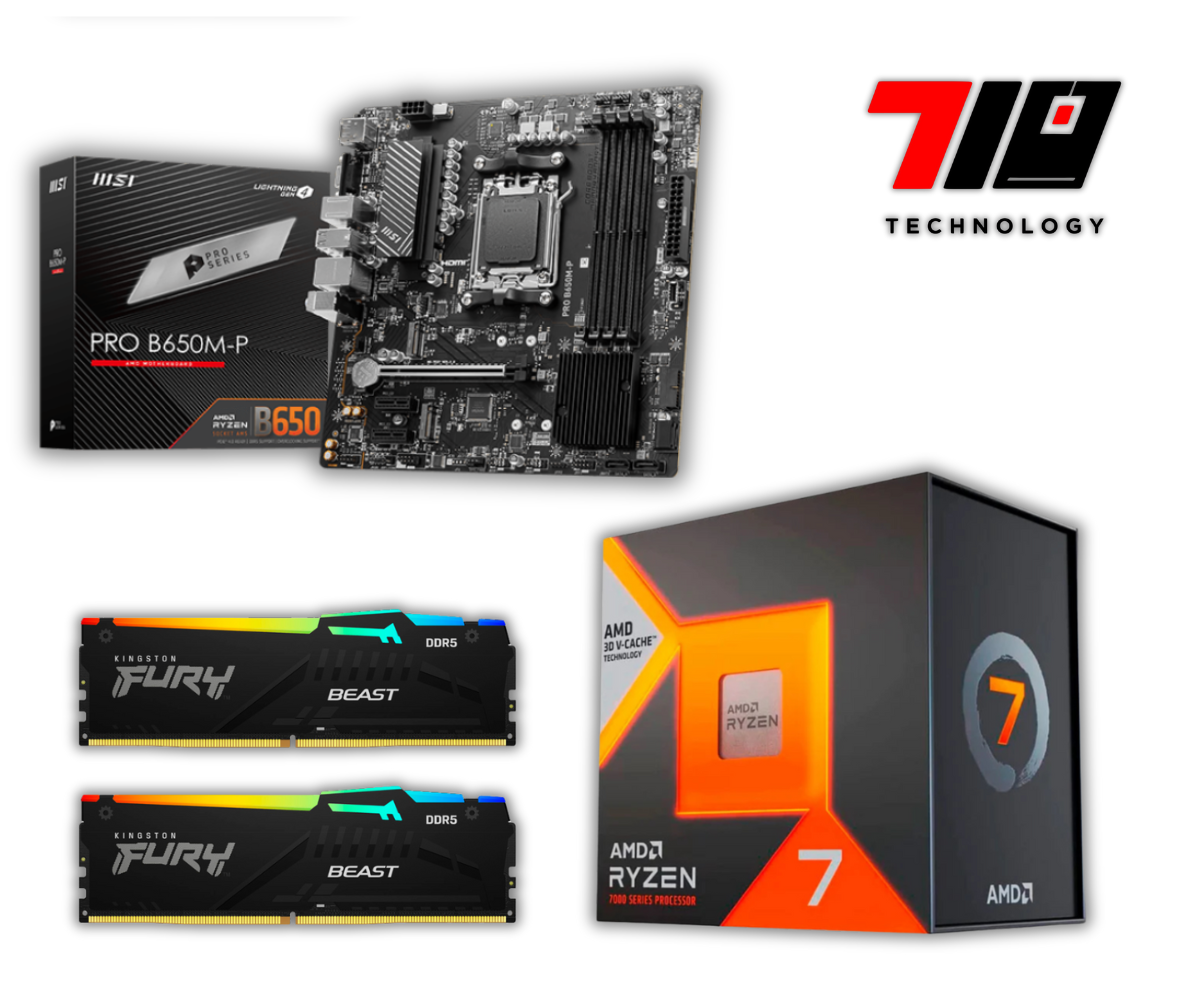 Mother B650m-p Msi Pro + Ryzen 7 7800x3d + Memoria Ram Fury