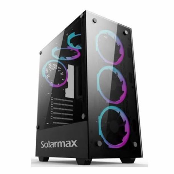 GABINETE SOLARMAX C/6 COOLER RGB BLACK CM-5901