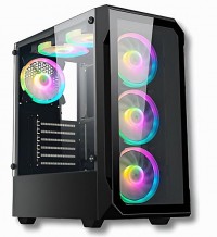 Gabinete Solarmax 8026 6 Coolers Rgb Vidrio Templado Color Negro