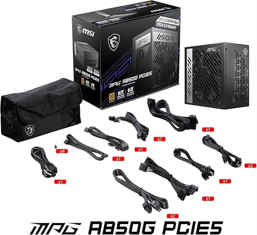Fuente Msi Mag A750gl 750w / 80 Plus Gold / Pcie5 / Modular