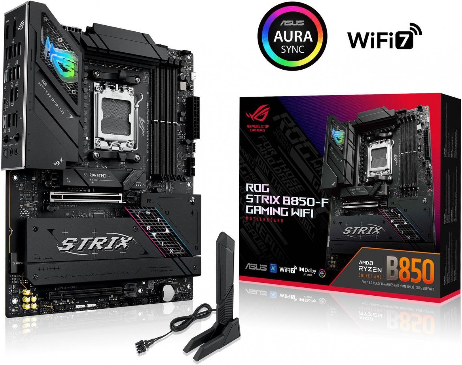 Motherboard Asus Rog Strix B850f Gaming Wifi Ddr5 Amd Am5 Color Negro