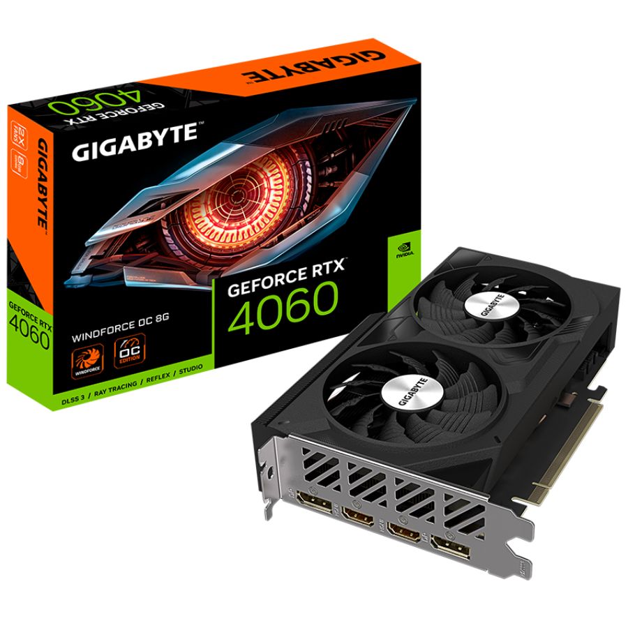 Placa De Video Gigabyte Rtx 4060 Windforce Oc 8gb Gddr6