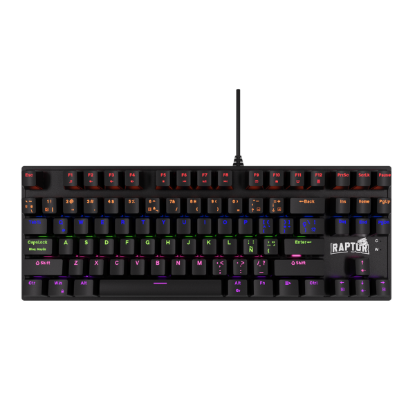 Teclado Mecánico Raptor Fireclaw M87 Tkl Red Outemu Rgb