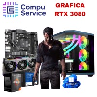PC RYZEN 7 5700X + GRAFICA RTX 3080 + 32GB RAM + SSD 1TB + GABINETE GAMER CON LUCES