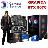 PC RYZEN 7 5700X + GRAFICA RTX 5070 + 32GB RAM + SSD 1TB + GABINETE GAMER CON LUCES