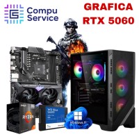PC RYZEN 7 5700X + GRAFICA RTX 5060Ti + 32GB RAM + SSD 1TB + GABINETE GAMER CON LUCES