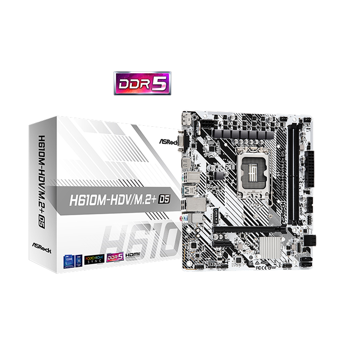 MOTHERBOARD LGA1700 ASROCK H610M-HDV/M.2+ D5