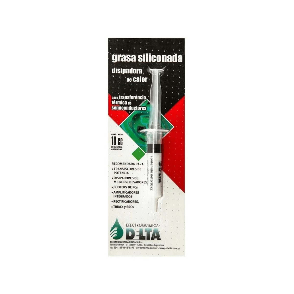 PASTA TERMICA SILICONADA DISIPADORA DE CALOR ELECTROQUIMICA DELTA 10CC