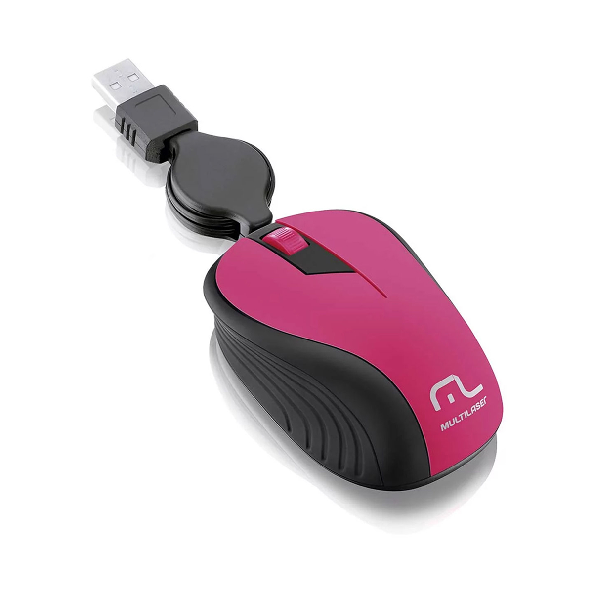MOUSE MULTILASER WAVE OPTICO RETRACTIL MO233ARG USB ROSA