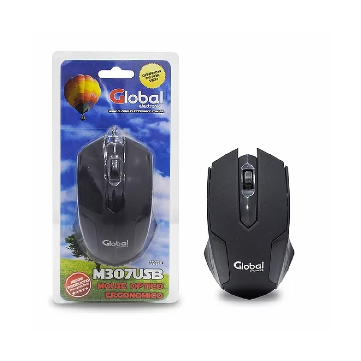 MOUSE OPTICO GLOBAL M307USB NEGRO