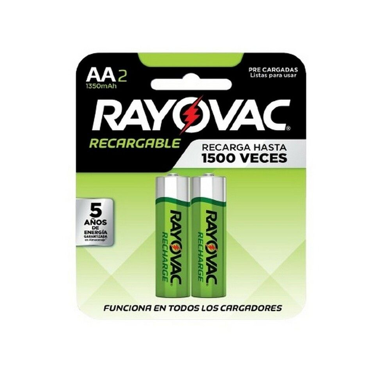 PILAS AA2 RECARGABLES RAYOVAC (BLISTER X2)