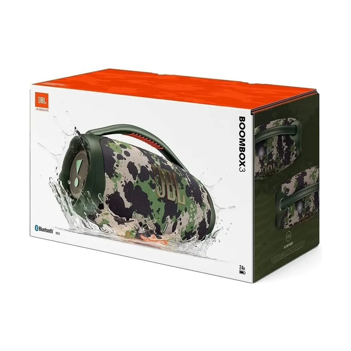 PARLANTE PORTÁTIL BLUETOOTH 80W JBL BOOMBOX 3 CAMUFLADO VERDE