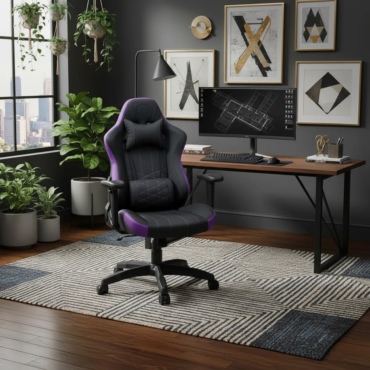 SILLA GAMER COOLER MASTER CALIBER E1 VIOLETA 120KG