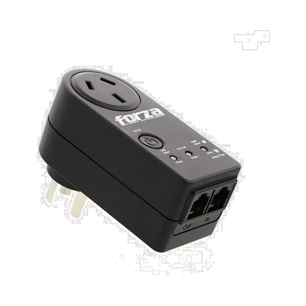 PROTECTOR DE VOLTAJE FVP-1202N-A ZION NEGRO FORZA 900 JOULES