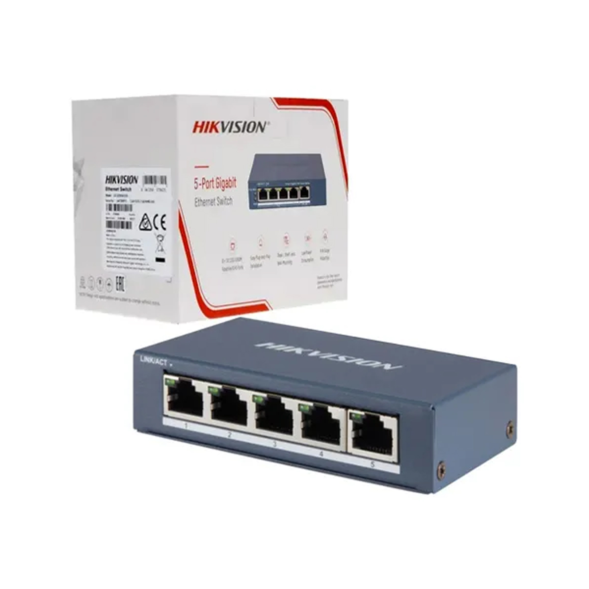 SWITCH RED 5 PUERTOS 1000 MBPS HIKVISION DS-3E0505-E