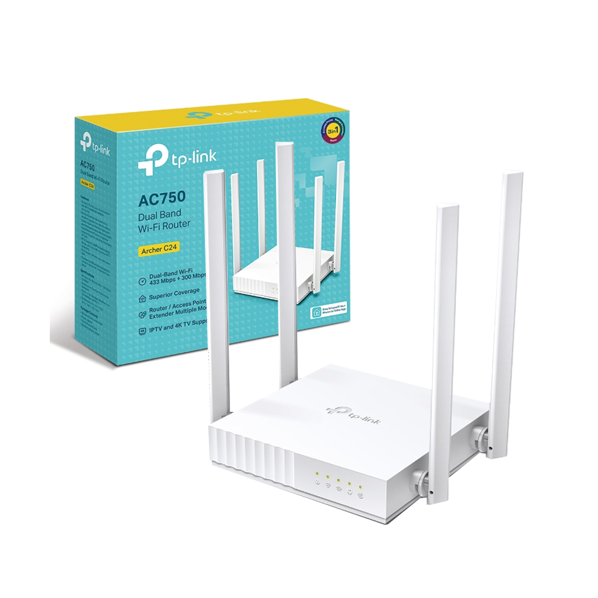 ROUTER TP-LINK ARCHER C24 AC750 4 ANTENAS DUAL BAND
