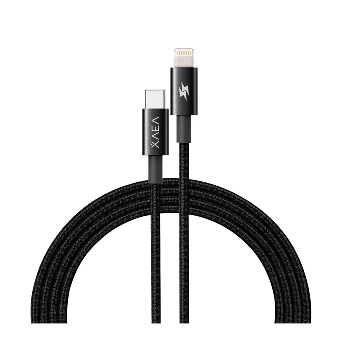 CABLE LIGHTNING A USB-C MALLADO XAEA HERA NEGRO 1.5M
