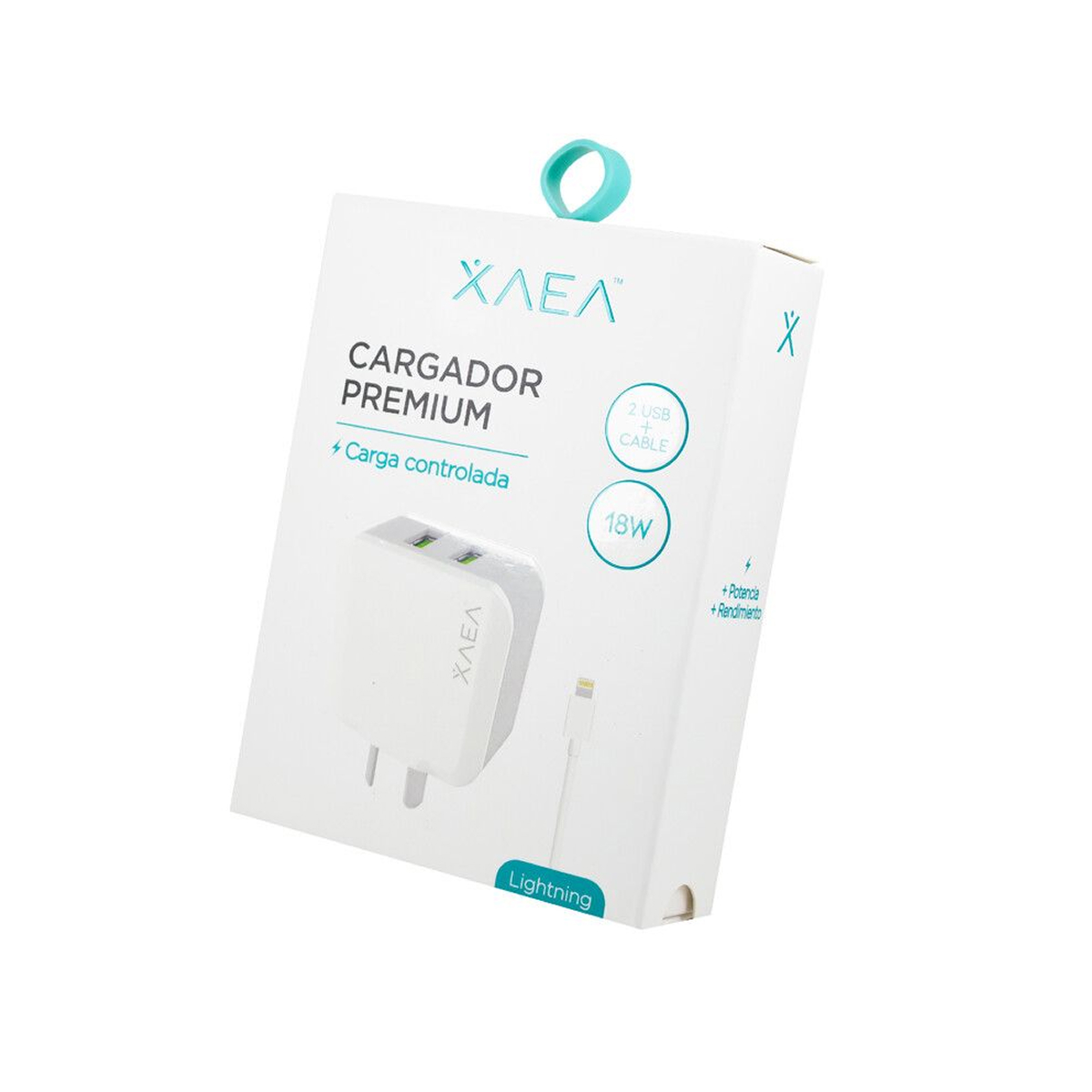 CARGADOR XAEA PREMIUM 18W 2 USB-A + CABLE LIGHTNING