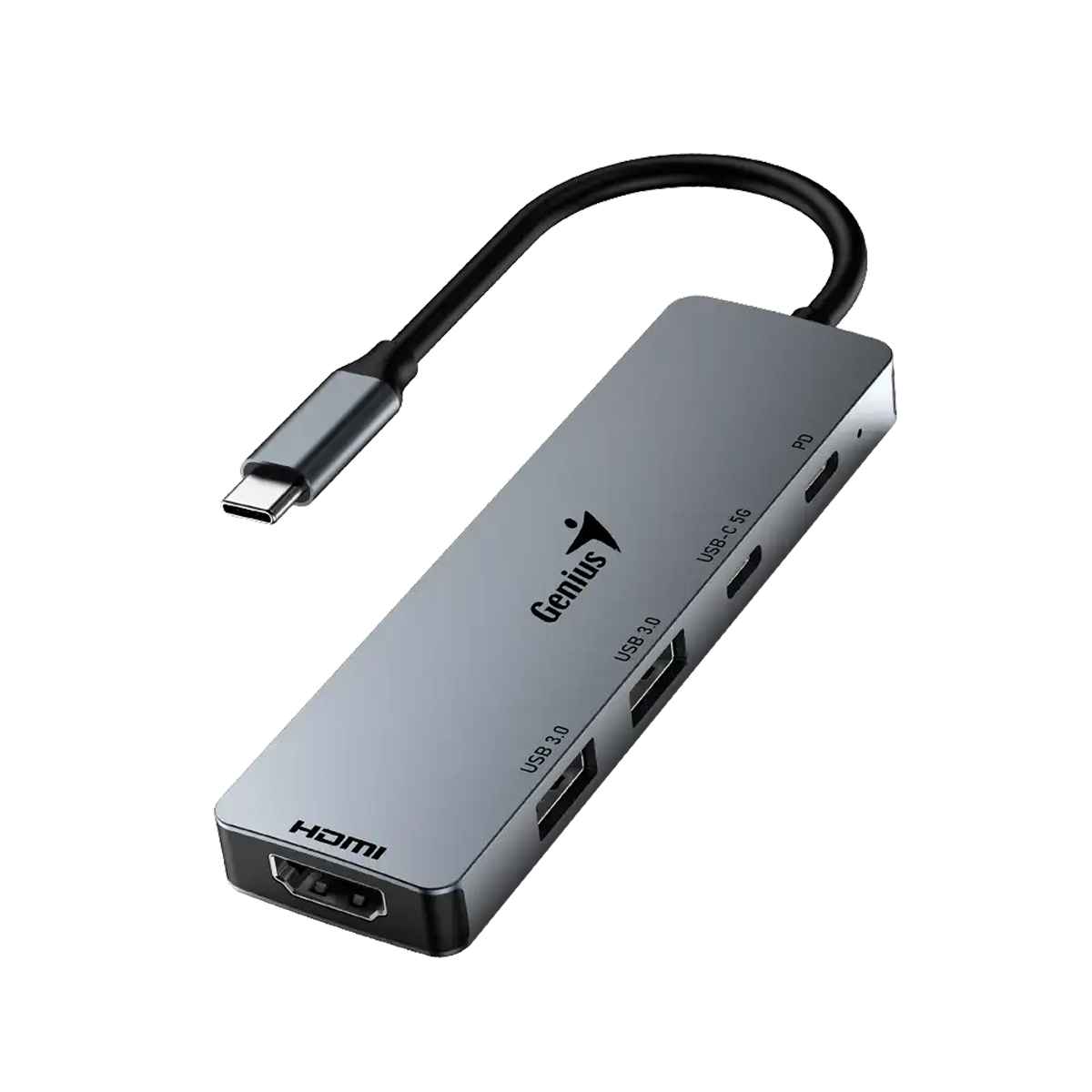 HUB USB-C 5 PUERTOS GENIUS UH-500 (1 HDMI+1 PD+2 USB-A+1 USB-C 3.0)