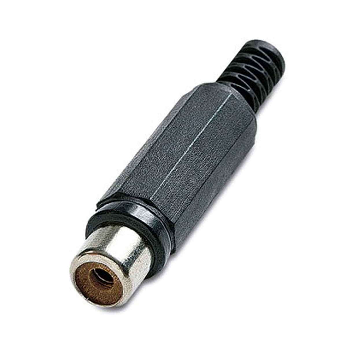 CONECTOR RCA HEMBRA PLASTICO COLOR NEGRO