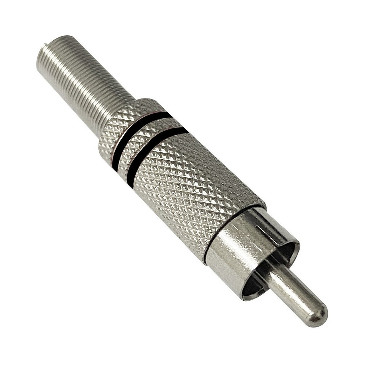 CONECTOR RCA MACHO METALICO NEGRO