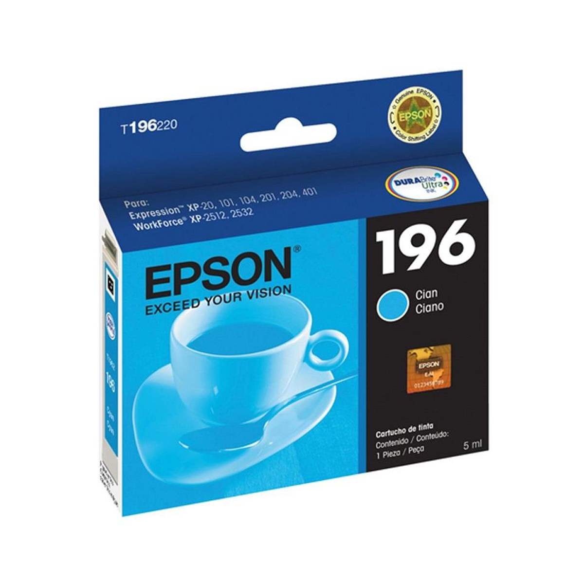 CARTUCHO DE TINTA EPSON ORIGINAL 196 CYAN