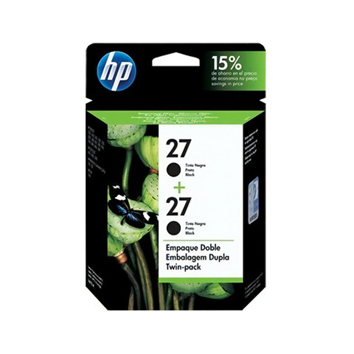 CARTUCHO DE TINTA HP ORIGINAL 27 + 27 NEGRO