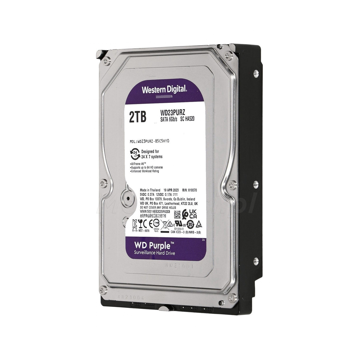 DISCO HDD 2TB WESTERN DIGITAL PURPLE WD23PURZ