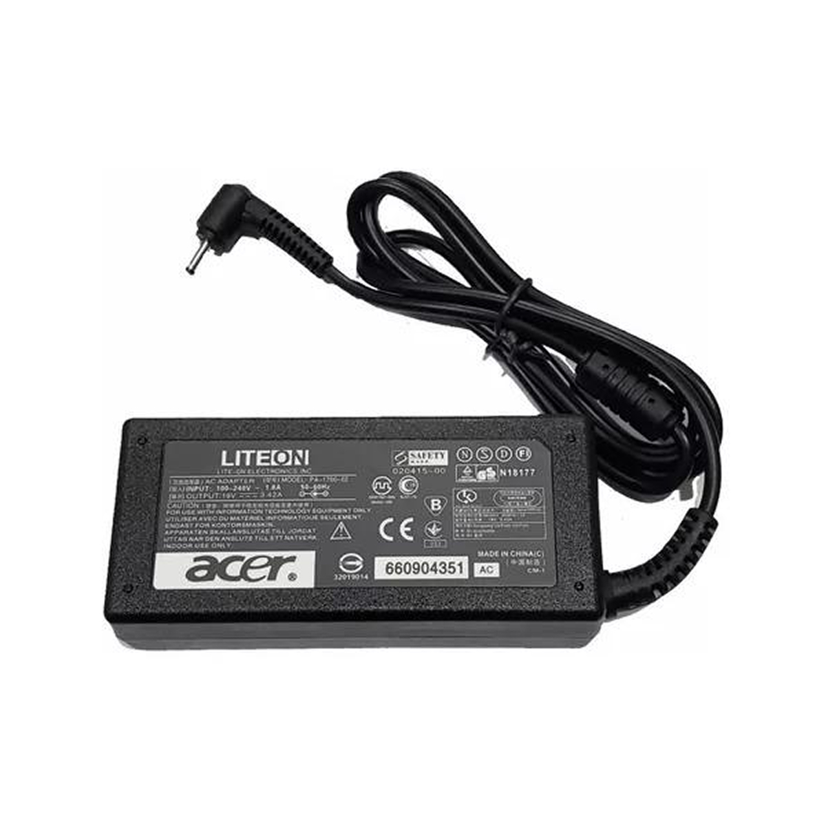 CARGADOR DE NOTEBOOK ACER PA-1650-02 19V-3.42A ULTRABOOK