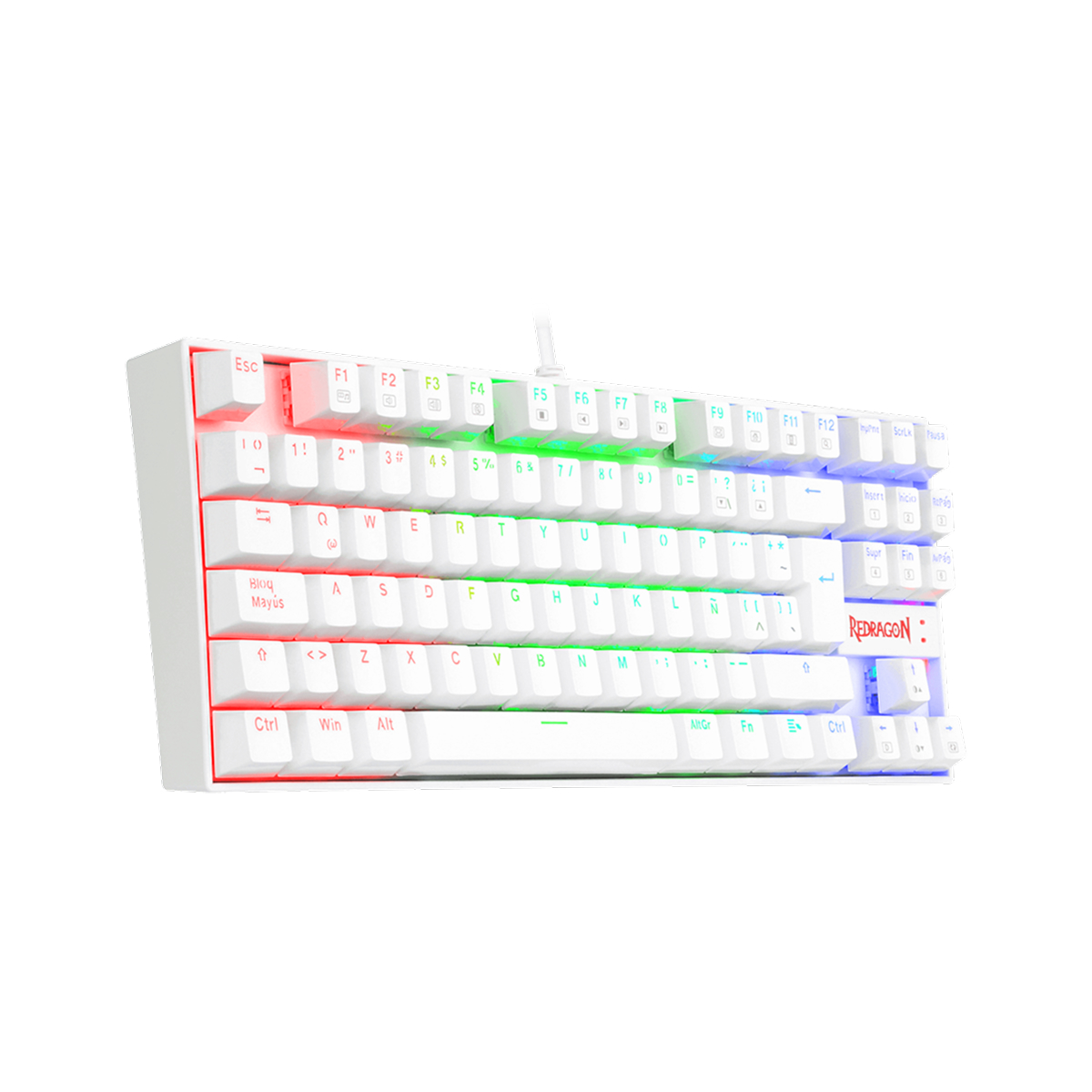 TECLADO GAMER REDRAGON KUMARA K552W-RGB BLANCO