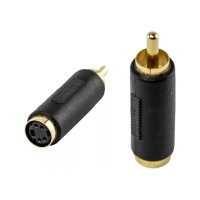 ADAPTADOR 1 MINI DIN 4 PINES HEMBRA A 1 RCA MACHO