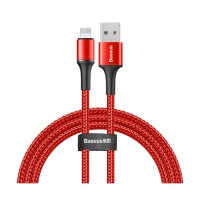 CABLE LIGHTNING A USB 1 METRO MALLADO ROJO BASEUS