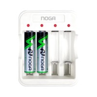 CARGADOR DE PILAS USB PARA 4 PILAS NOGA NGA-5200 (INCLUYE 2 PILAS AA)
