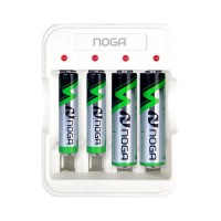 CARGADOR DE PILAS USB PARA 4 PILAS NOGA NGA-5300 (INCLUYE 2 PILAS AA Y AAA)