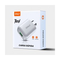 CARGADOR ONLY RUSH 1 USB + CABLE USB-C BLANCO